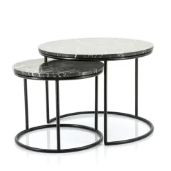 Bijzettafel Romeo Set van 2 45cm/60cm - Zwart - 201580