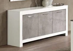Dressoir Marknesse 3 Deurs Wit/Marmer