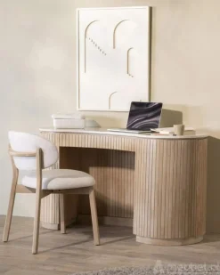 Eetkamerstoel Mikky Naturel hout - Beige Moon - 96174