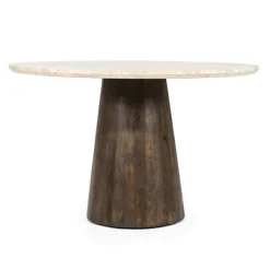 Eettafel Aikin - 130cm - Beige/Bruin - 95811