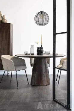 Eettafel Aron Rond - 130cm - Bruin - 95656