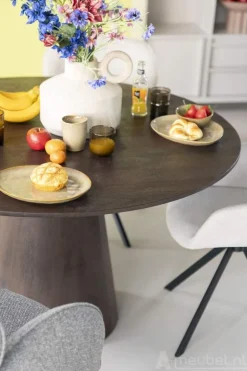 Eettafel Aron Rond - 130cm - Bruin - 95656