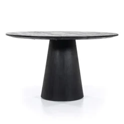 Eettafel Aron Rond - 130cm - Zwart - 95657