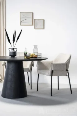 Eettafel Aron Rond - 130cm - Zwart - 95657