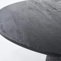 Eettafel Aron Rond - 130cm - Zwart - 95657