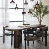 Eettafel Bobbie - 215cm - Zwart/Bruin - 96249