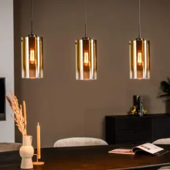 Hanglamp 3 lichts Goud