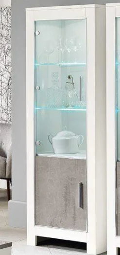 Kolomkast Glas Marknesse Wit/Marmer