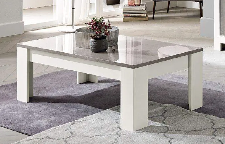 Salontafel Marknesse 126x67cm Wit/Marmer