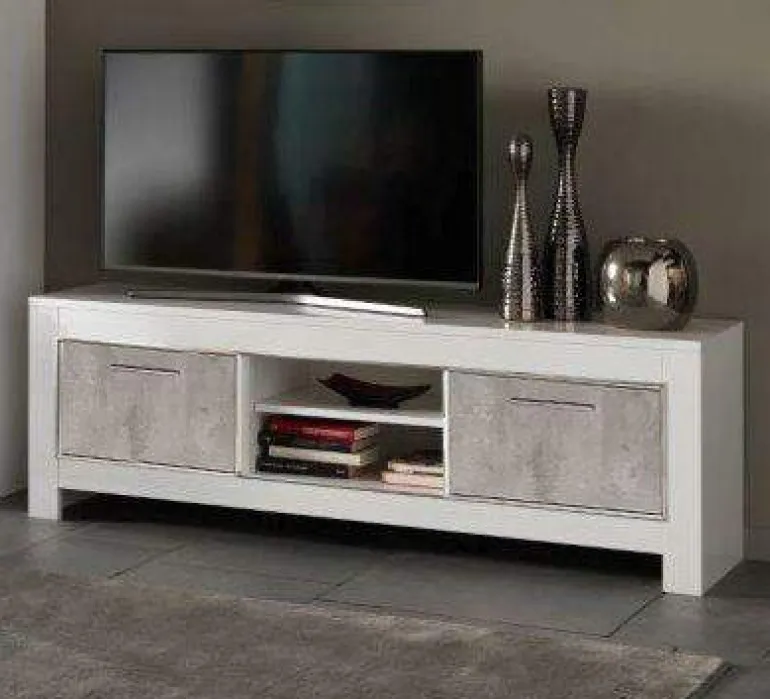 TV meubel Groot Marknesse Wit/Marmer
